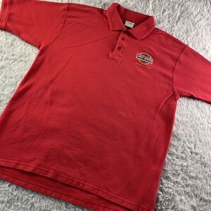 Vintage Harley Davidson Polo Shirt Mens XXL Red Jamaica Motorcycles Biker 80s